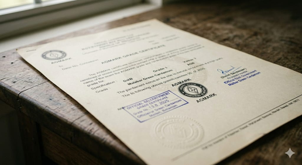 AGMARK grade certificate