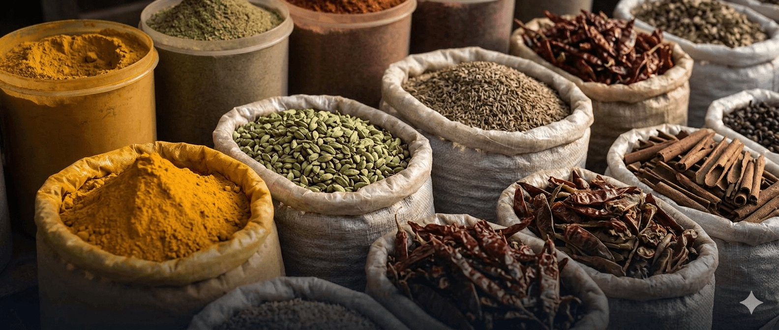 Spice market · green cardamom in the wider Kerala trade