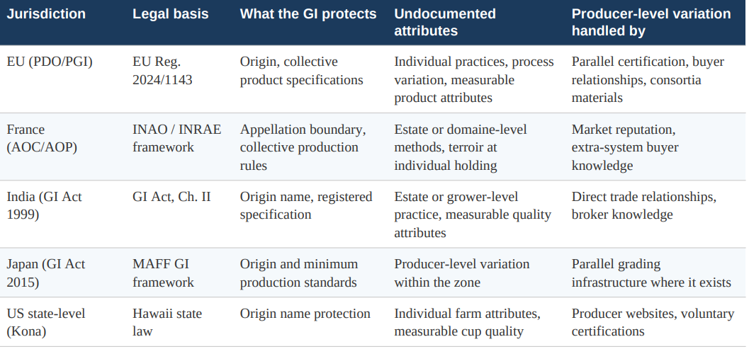 GI Framework Scope and Undocumented Producer Attributes